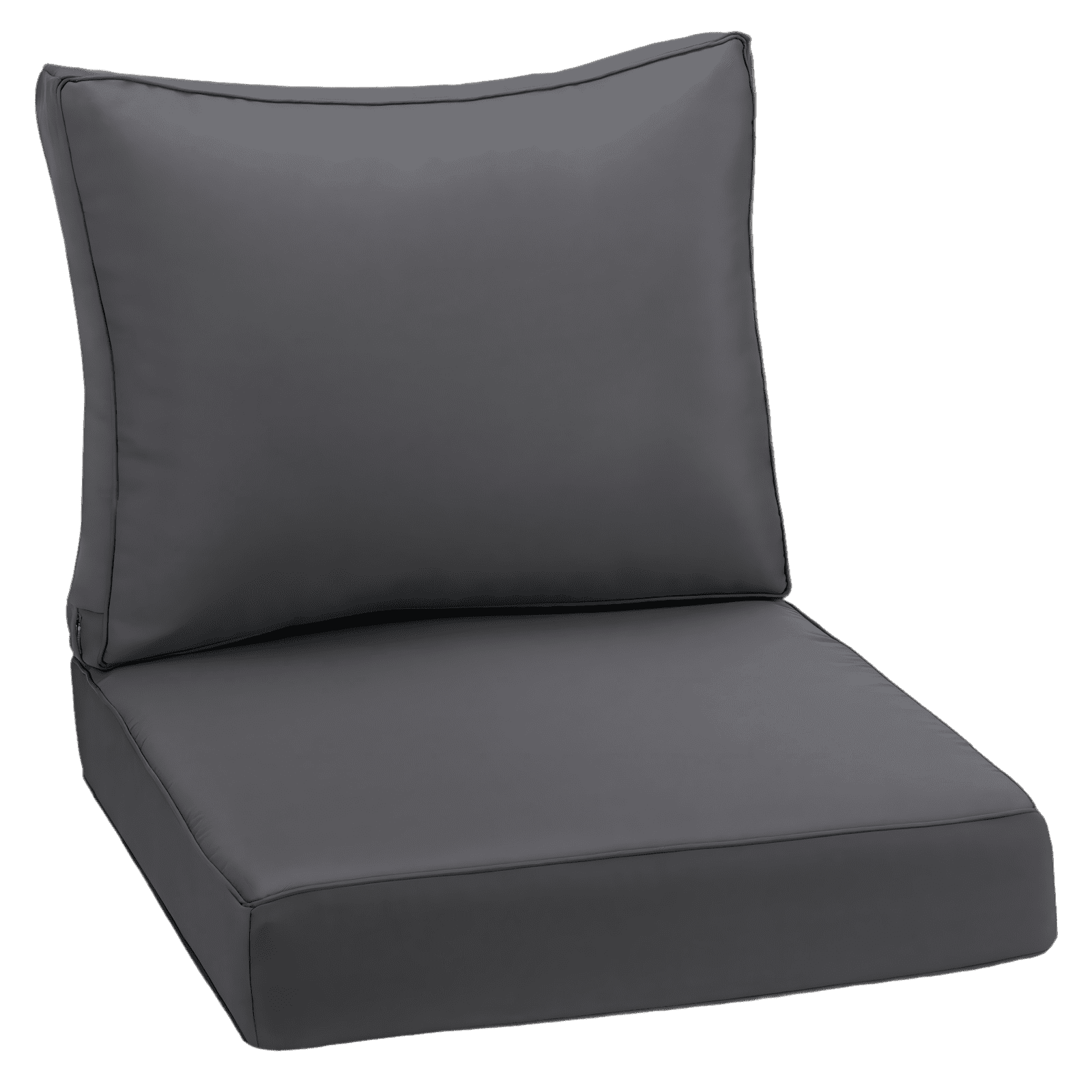 Outdoor Deep Seating Cushion Set, 24" x 24", Waterproof & Fade Resistant Patio Furniture Cushions with Handle, Deep Seat and Back Cushion for Chair and Sofa (1, Gray)