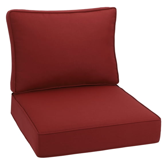 Outdoor Deep Seating Cushion Set, 24" x 24", Waterproof & Fade Resistant Patio Furniture Cushions with Handle, Deep Seat and Back Cushion for Chair and Sofa (1, Gray)