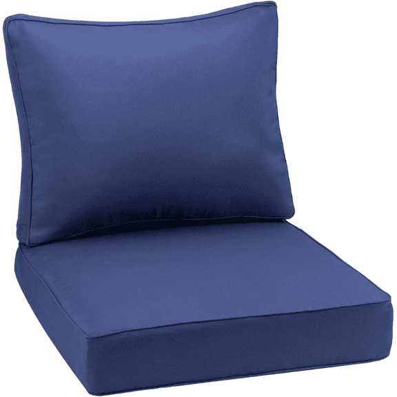 Outdoor Deep Seating Cushion Set, 24" x 24", Waterproof & Fade Resistant Patio Furniture Cushions with Handle, Deep Seat and Back Cushion for Chair and Sofa (1, Red Stripe)