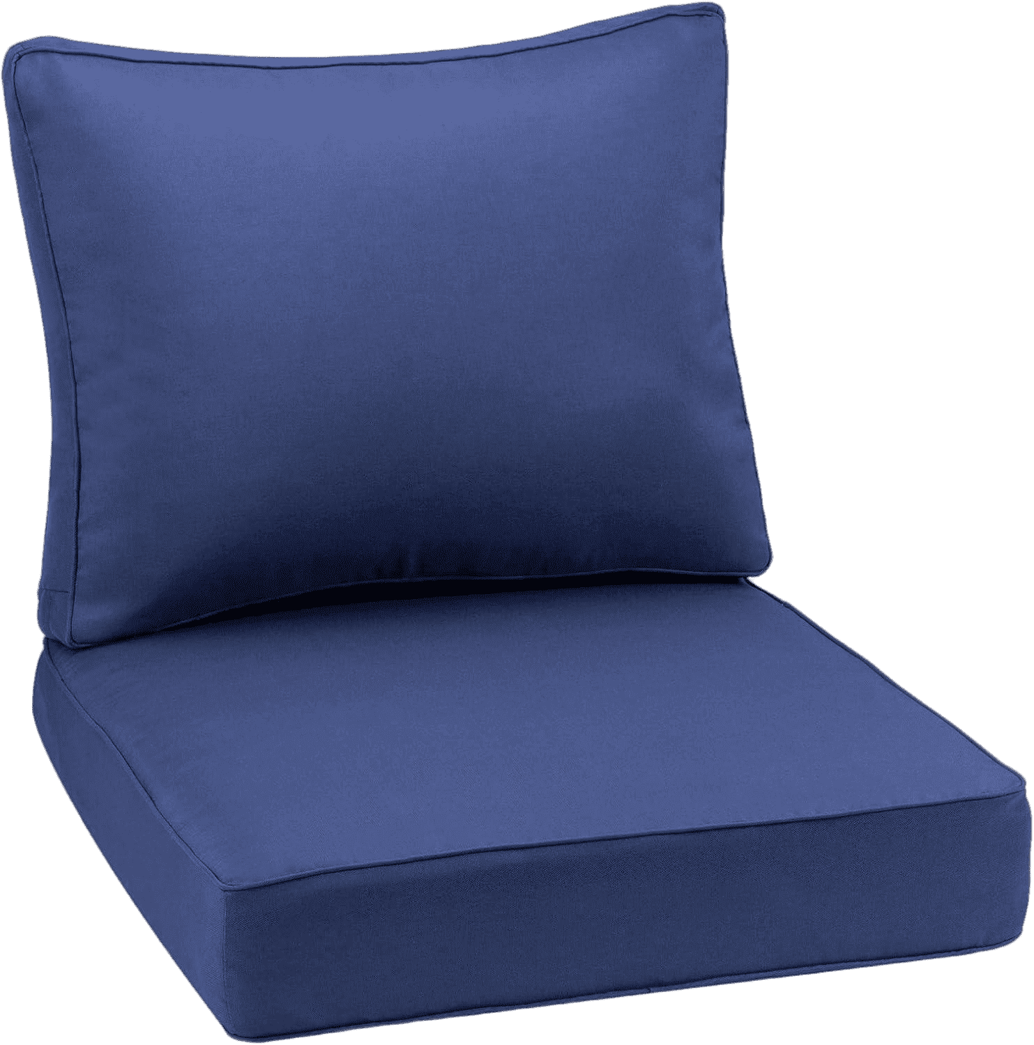 Outdoor Deep Seating Cushion Set, 24" x 24", Waterproof & Fade Resistant Patio Furniture Cushions with Handle, Deep Seat and Back Cushion for Chair and Sofa (1, Blue）