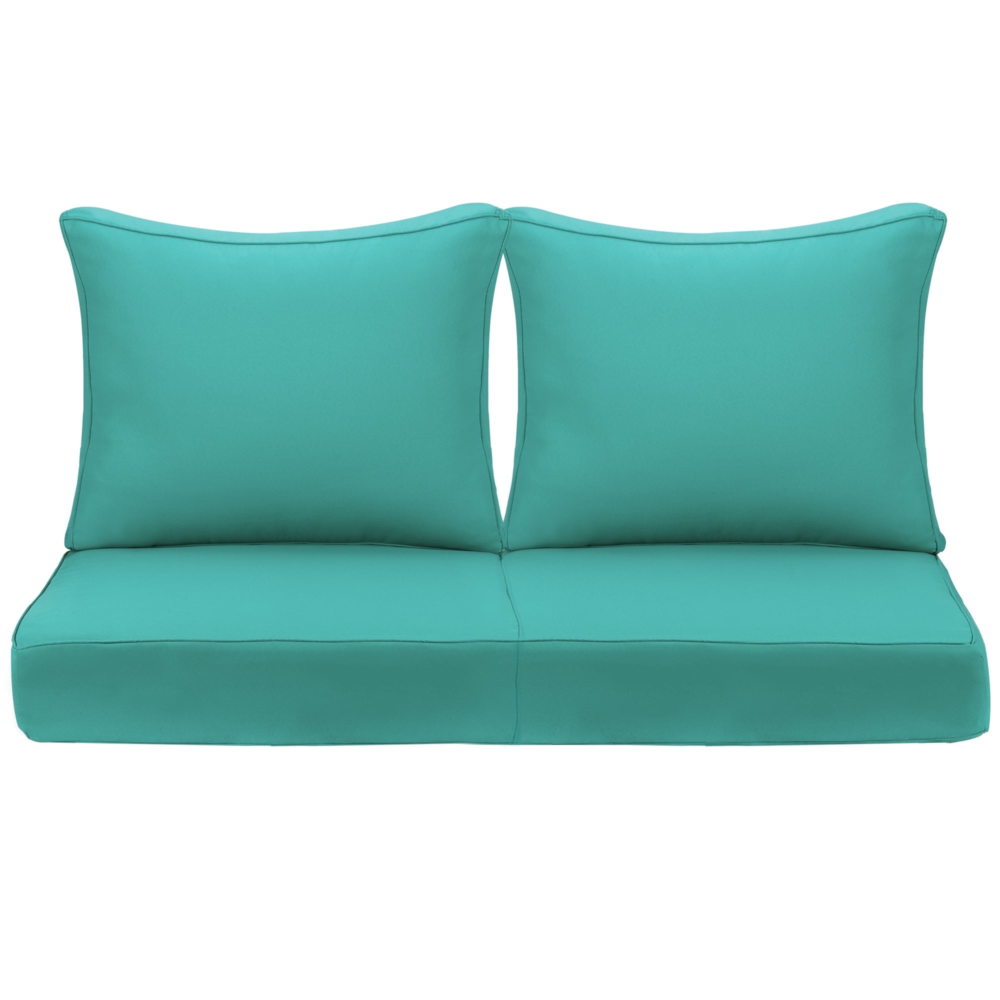 Outdoor Deep Seating Cushion Set, 24" x 24", Waterproof & Fade Resistant Patio Furniture Cushions with Handle, Deep Seat and Back Cushion for Chair and Sofa (2, Green)