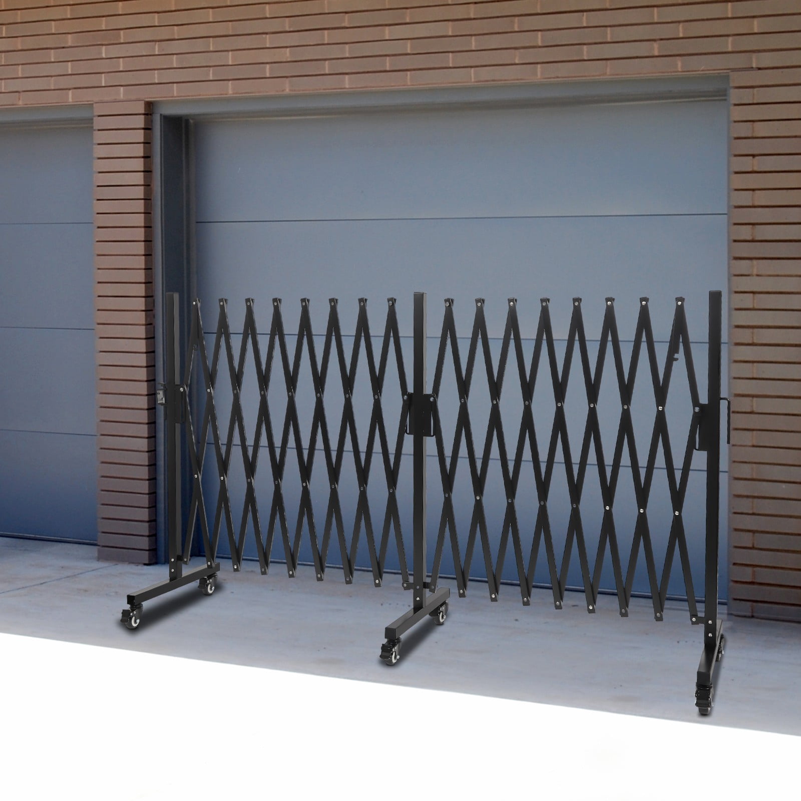 Outdoor Diamond Shaped Safety Barrier Mobile Folding Gate Portable Fence Gate with 6 * Lockable Universal Wheels