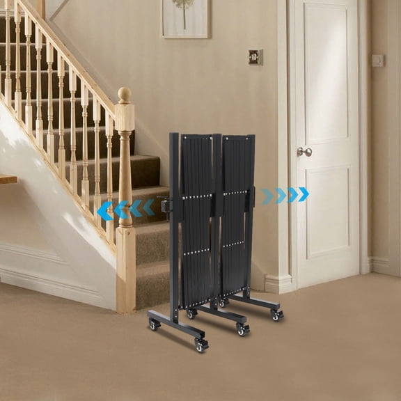 Outdoor Diamond Shaped Safety Barrier Mobile Folding Gate Portable Fence Gate with 6 * Lockable Universal Wheels