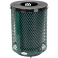 thumbnail image 1 of Outdoor Diamond Steel Trash Can With Flat Lid & Base, 36 Gallon, Green, 1 of 7