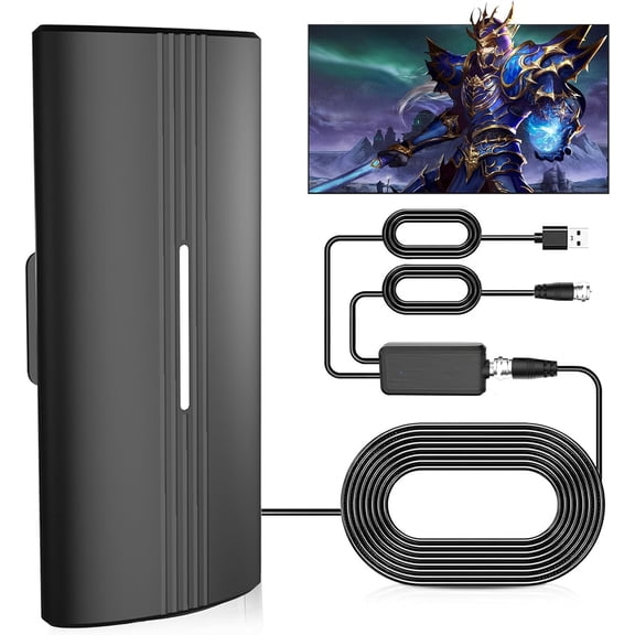 Outdoor  Digital HDTV Antennas for Smart TV, Amplified Long Ran OTA Reception, 4K/1080P Indoor Antenna with 36ft Coaxial Cable & Signal Booster for Local Channels