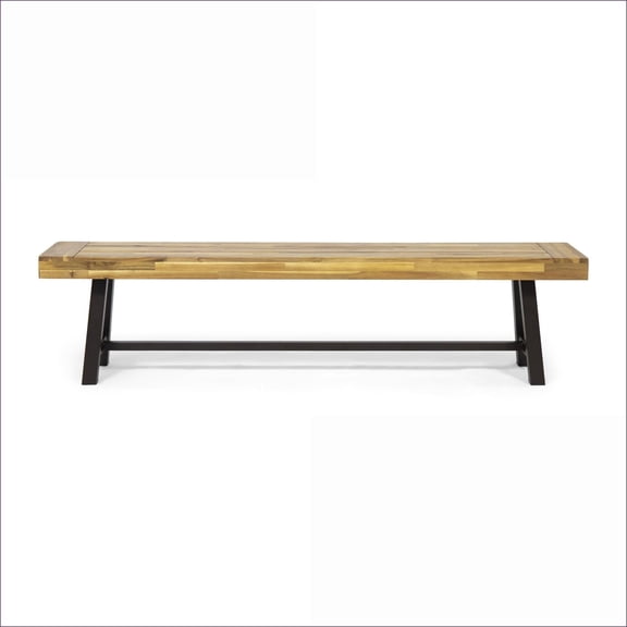 Outdoor Dining Bench, 74 Inch Modern Slat A-Frame for Patio Backyard | Acacia Wood|Acacia Wood