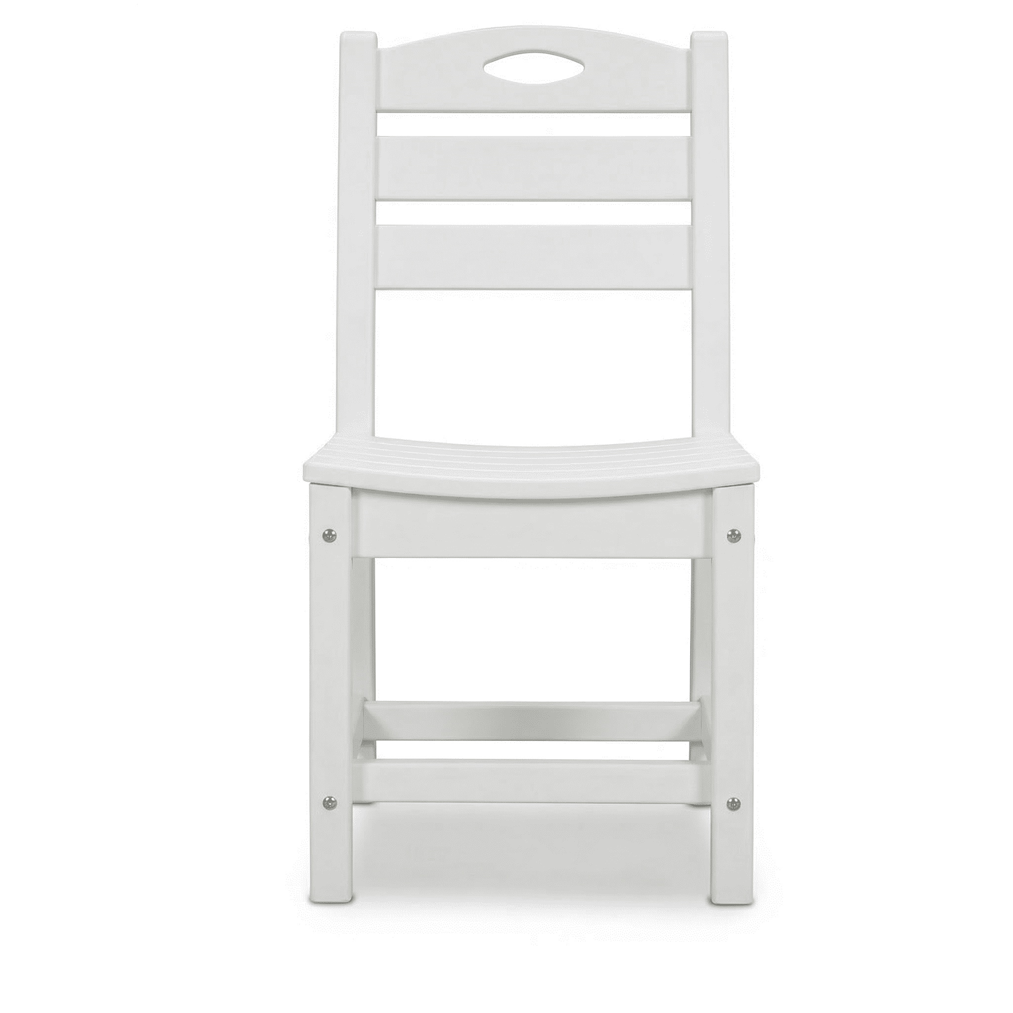 Outdoor Dining Chair, 2 Pack Armless Chair for Garden Balcony Backyard, White