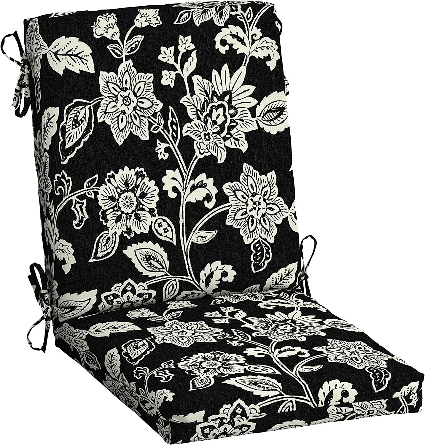 Outdoor Dining Chair Cushion 20 x 20, RainProof, Fade 20 x 20, Ashland Black Jacobean