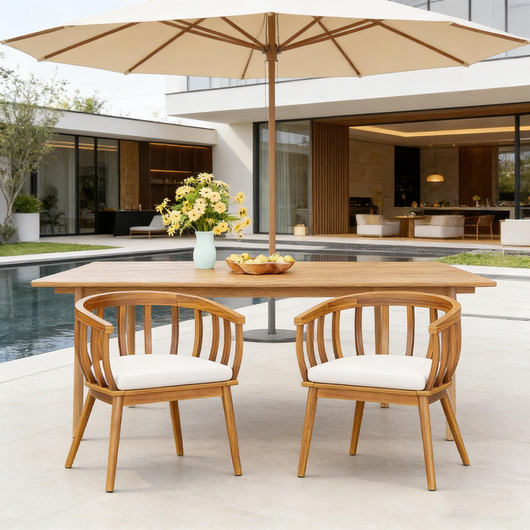 Outdoor Dining Chairs (Set of 2) – Modern Patio Dining Chairs, Suitable for Backyard, Deck, Garden, Poolside
