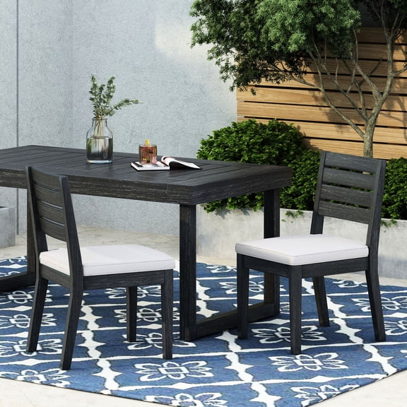Outdoor Dining Seating Chairs | Sit Back and Dine in the Patio | Durable Acacia Wood & Water-Resistant | Resists Wear and Tear