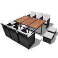 thumbnail image 1 of Outdoor Dining Set Poly Rattan Acacia Wood - Black 27 Piece, 1 of 3