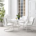 thumbnail image 1 of Outdoor Dining Set, White Gloss & White Satin - Dining Table & 4 Chairs - 5 Piece, 1 of 1