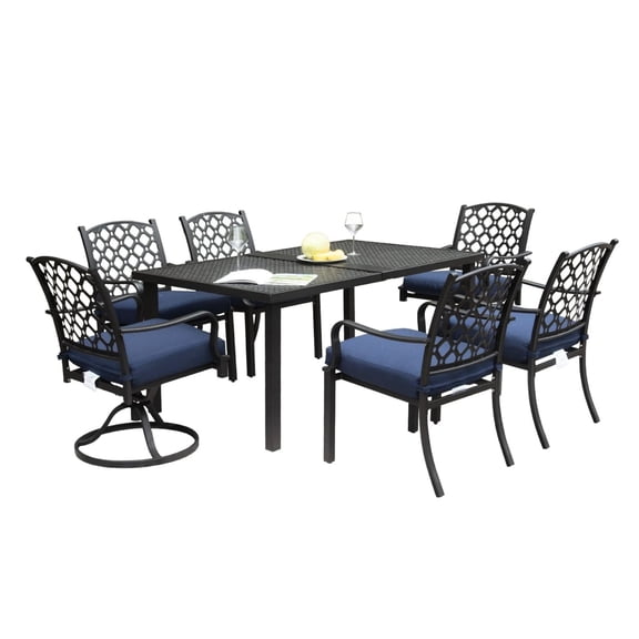 Outdoor Dining Set with Removable Cushions | Avoid Rain Accumulation on Table | Provide Comfortable Sitting for Multiple People