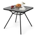 thumbnail image 1 of Outdoor Dining Table 32x32 Inch, Patio Table with Umbrella Hole, Heavy Duty Metal Frame, Weather Resistant PVC Tabletop for 4 Persons, Garden, Yard, Deck, 1 of 1