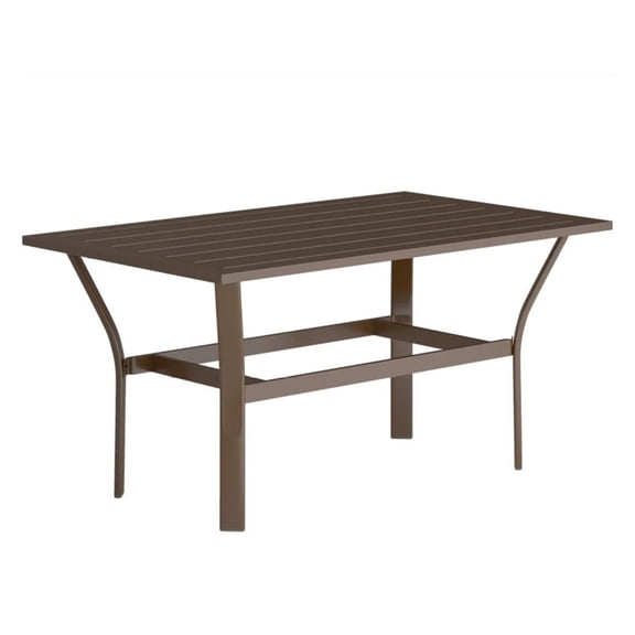 Outdoor Dining Table - 36x21.7in Metal Patio Table, Brown Garden Table for Terrace, Balcony & Backyard - Weather Resistant Coffee Table