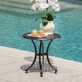 thumbnail image 1 of Outdoor Dining Table, Outdoor 19" Cast Aluminum Side Table_61112.00, Bronze Outdoor Coffee Table,Aluminium Patio Table, Garden & Outdoor & Patio Furniture Outdoor Tables Outdoor 19" Cast Aluminum Sid, 1 of 9
