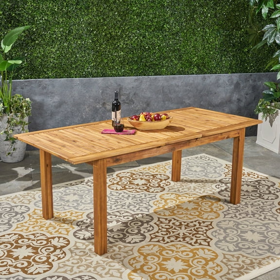 Outdoor Dining Table Outdoor Expandable Acacia Wood Dining Table,Natural,Patio Table