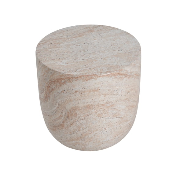 Outdoor Dining Table Outdoor/Indoor Lightweight Concrete Side Table,Travertine Finish,Patio Table