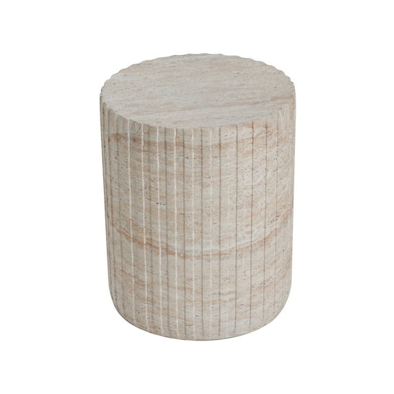 Outdoor Dining Table Outdoor/Indoor Lightweight Concrete Side Table,Travertine Finish,Patio Table