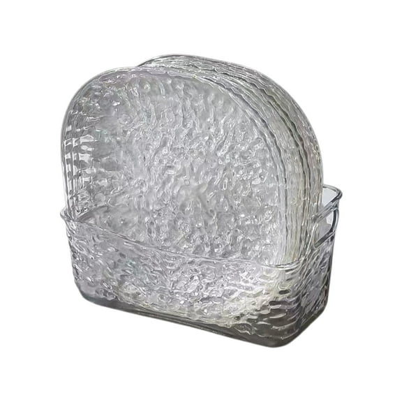 Outdoor Dining Table Tray with Glacier Pattern for 8, Transparent Plastic Fruit and Garbage Tray, 16 x 8 x 6 cm, Space-Saving Design