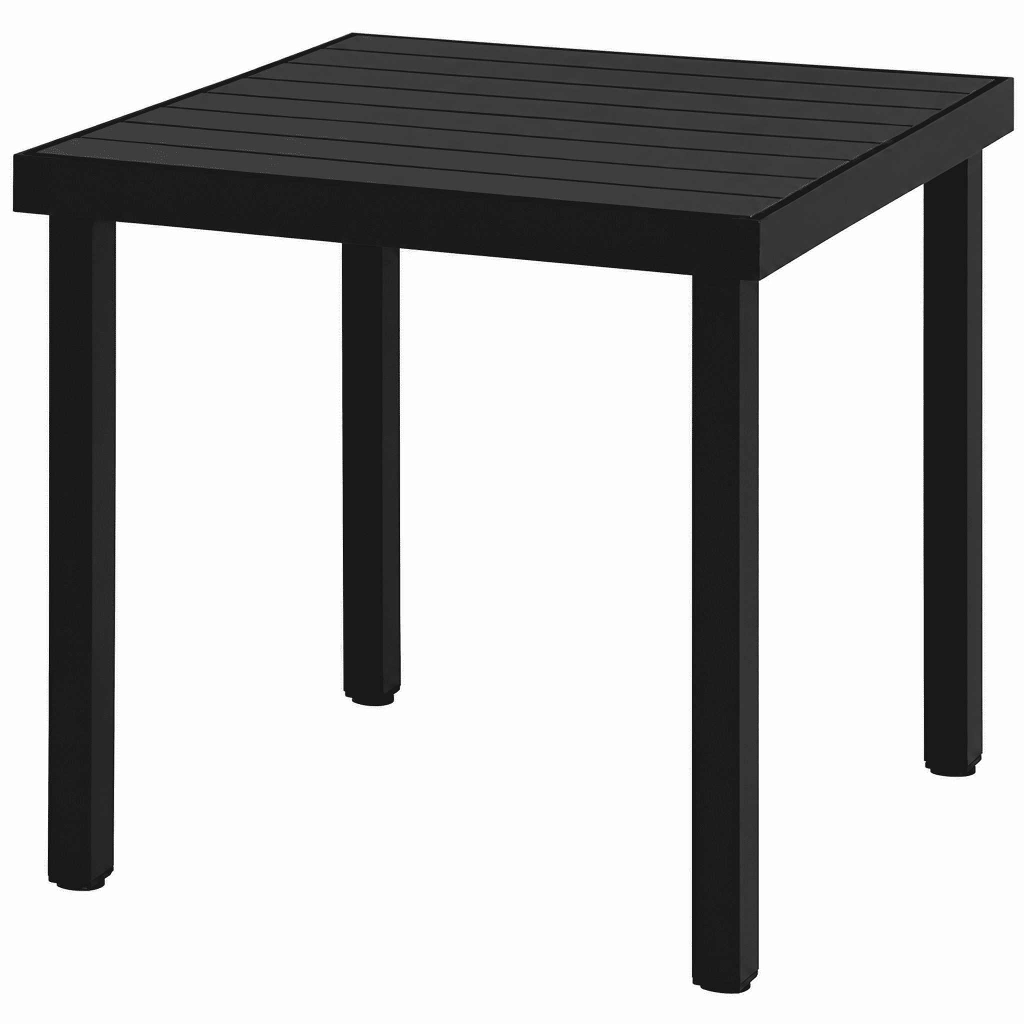 Outdoor Dining Table for 4 Persons, Square Wood-Like Top Patio Table with Lightweight Sturdy Aluminum Frame, Anti-Slip Footpads, Easy to Clean