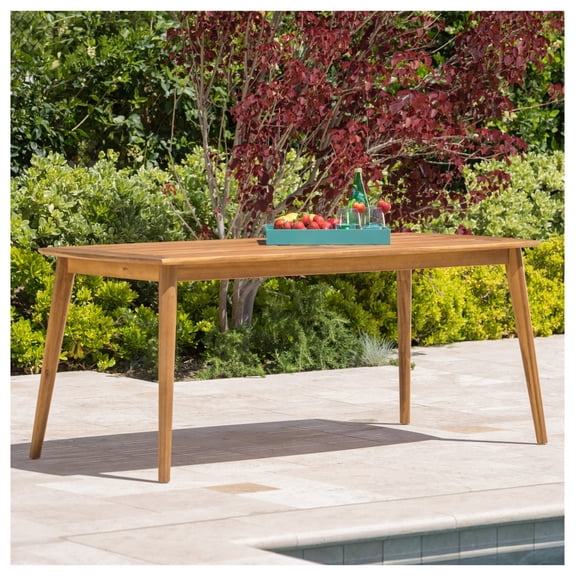 Outdoor Dining Table with Wood Frame, Teak