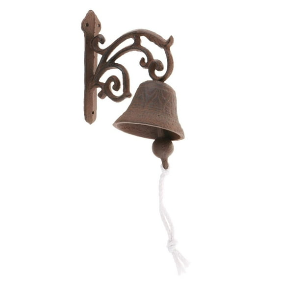 Outdoor Dinner Bells Vintage Iron Bracket Mounts Bell indoor and outdoor Wall Mounted s , as described+as described, D D