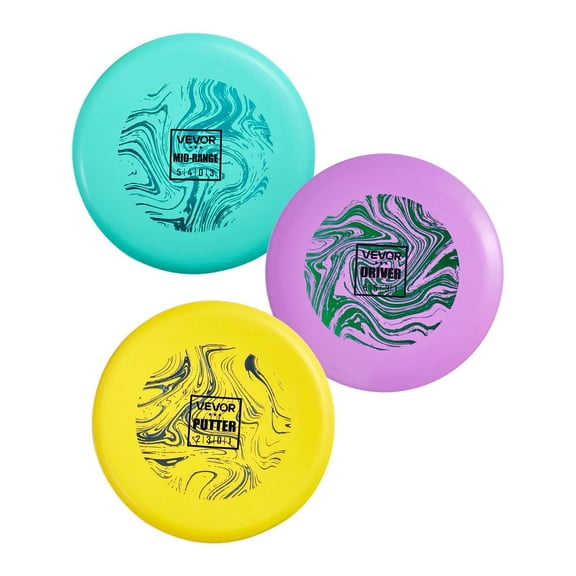 Outdoor Disc Golf 3-Pack PDGA Certified Putter, Mid-Range & Driver Discs | Perfect Starter Kit for Backyard, Park, Beach & Lawn Fitness Training