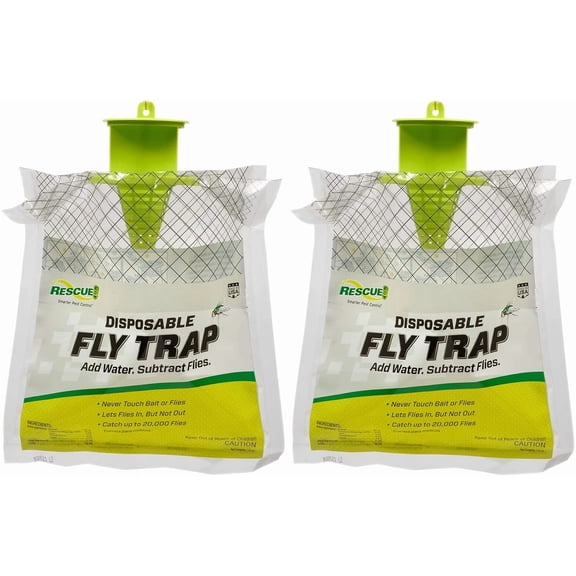 Outdoor Disposable Hanging Fly Trap - 2 Traps