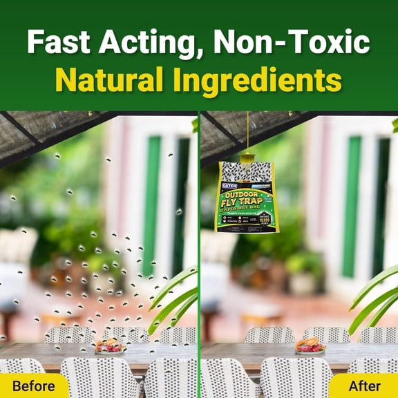 Outdoor Disposable Hanging Fly Trap, with Water-Soluble Bait for Barn Farm Use, Eco-friendly Effective Control 1Pc