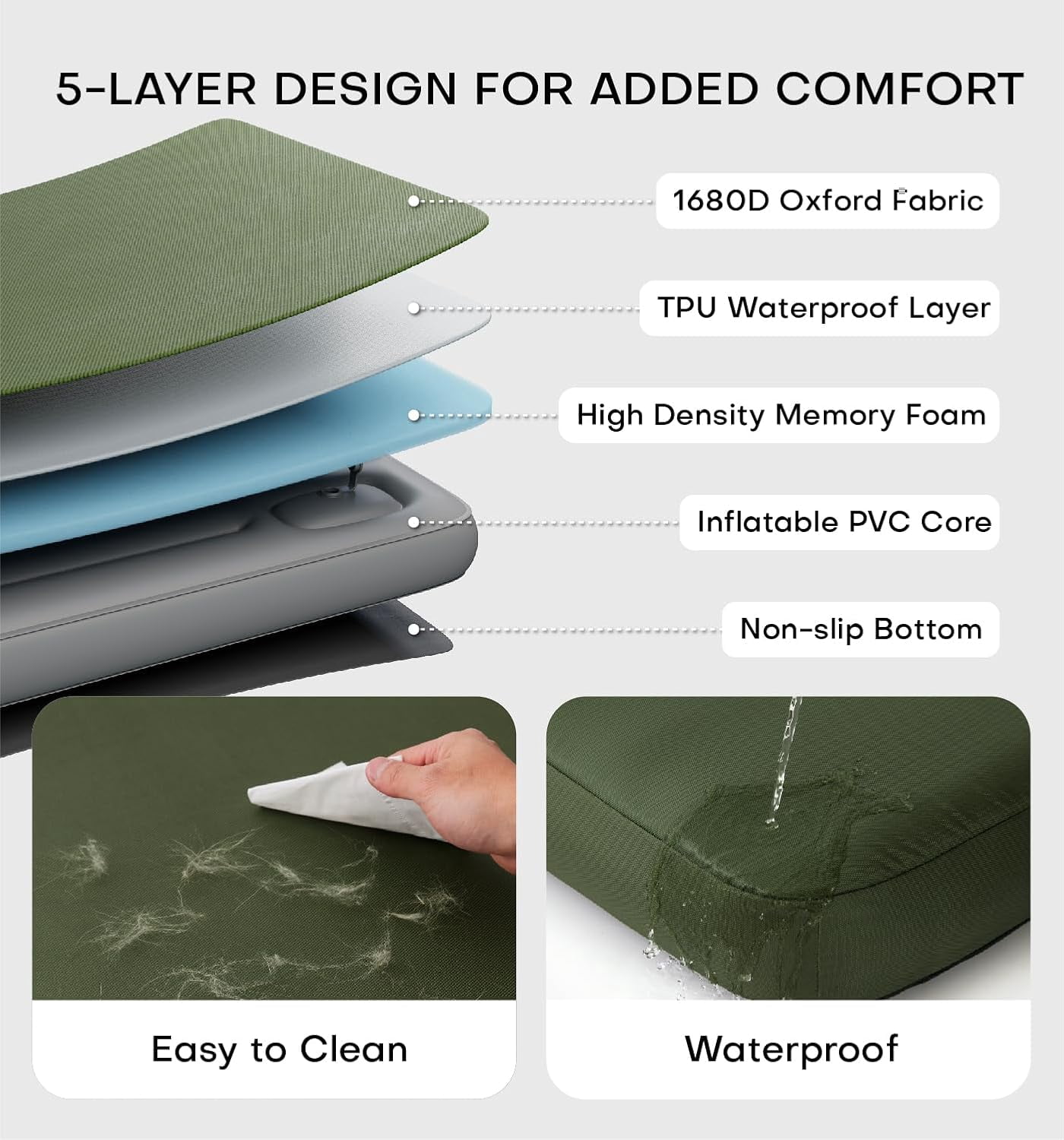 View of Outdoor Dog Bed Waterproof Inflatable - Self-Inflating Travel Pet Bed ...