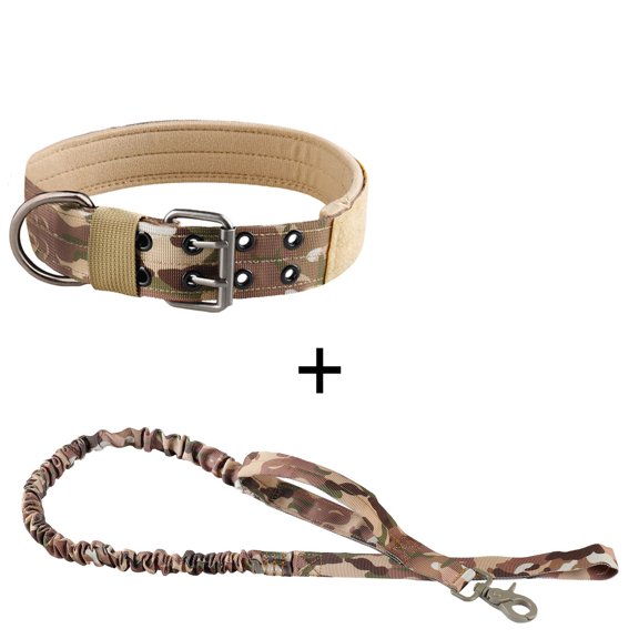 Outdoor Dog Collar Leash Set 5-Adjustable Nylon Pet Collar With Breathable Design Medium Large Dogs Training Hiking Daily Use