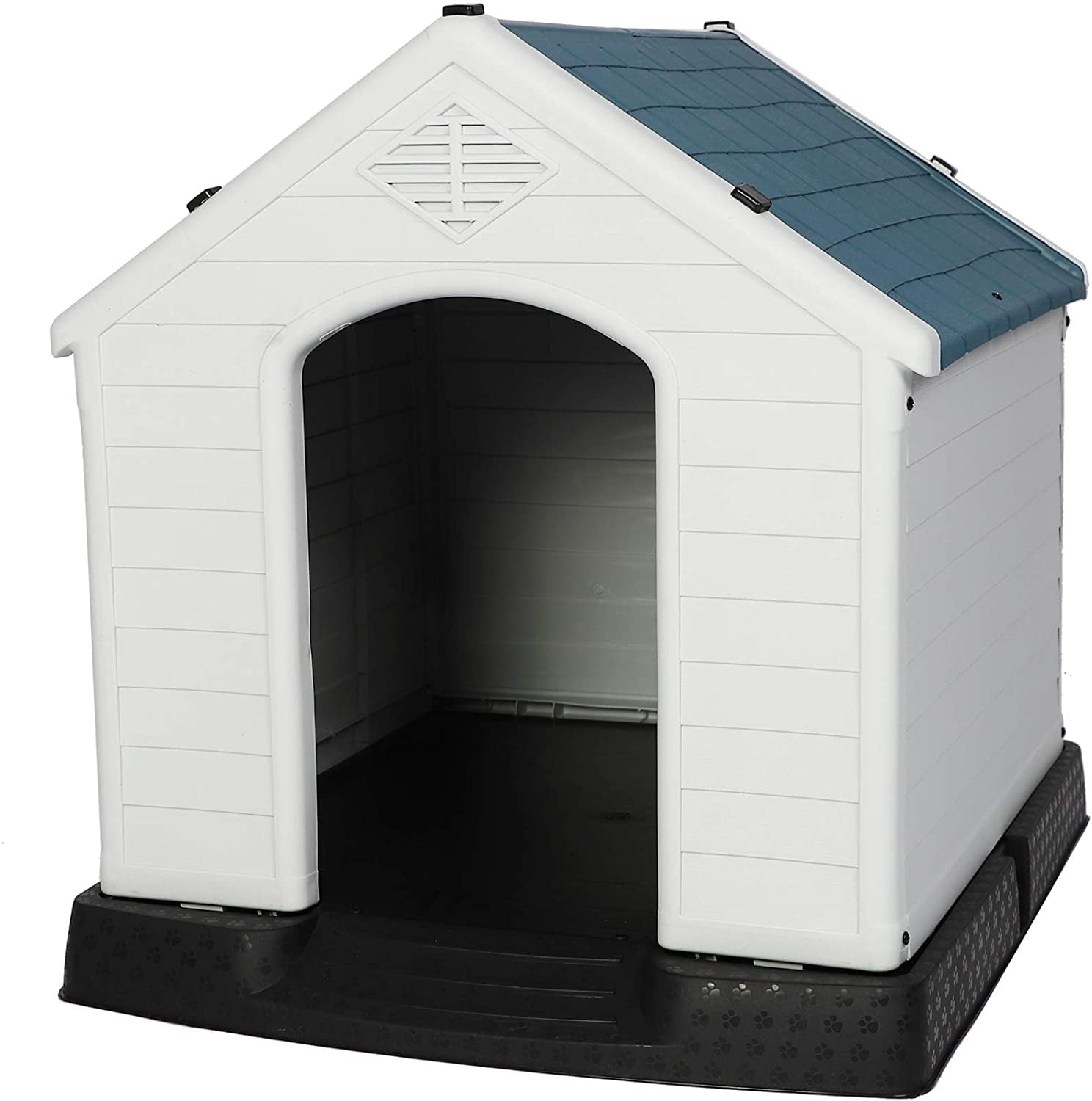 Outdoor Dog House with Plastic Waterproof Materials, Weather Resistant