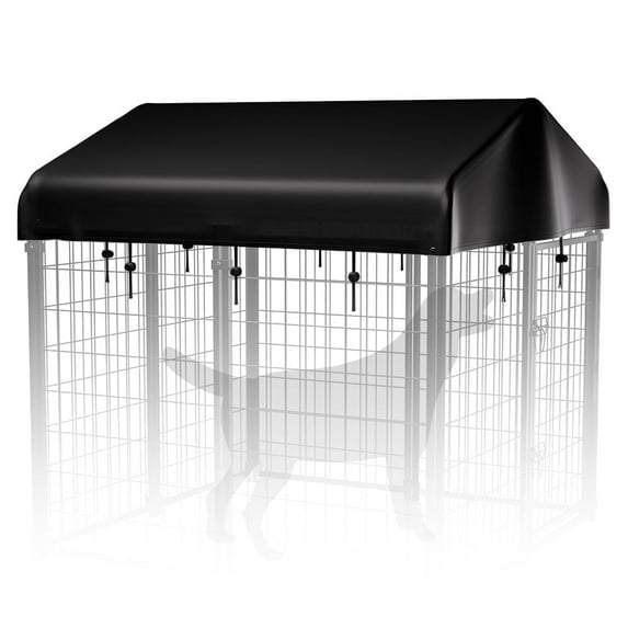 Outdoor Dog Kennel Cover for Outside, DOMIPET 4'x4'x4.5' Waterproof UV-Resistant Cover, Top Cover Protection and Comfort for Your Dog