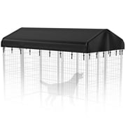 Outdoor Dog Kennel Cover 8'x4', DOMIPET Waterproof UV-Resistant Cover, Top Cover for Multiple Brands of Dog Kennels