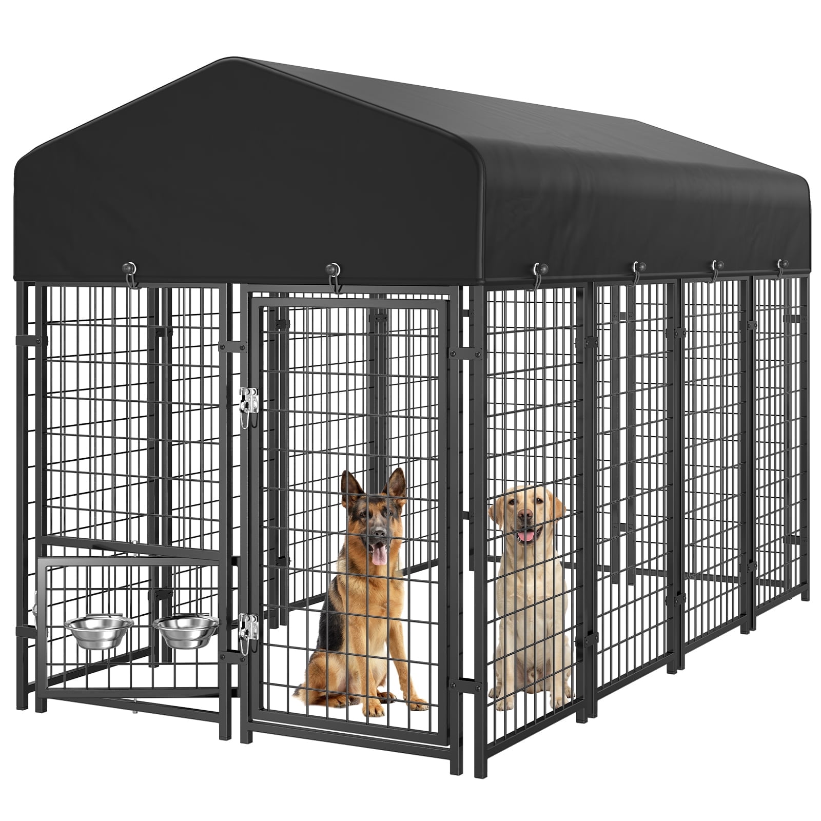 Outdoor Dog Kennel, Dog Run for Outdoor, Large Dog Pens Cage with Roof Waterproof for Large to Medium Dog Outside (8'Lx4'Wx6'H)