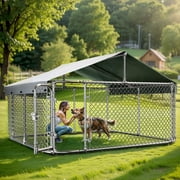 Outdoor Dog Kennel for Outside, DomiPet Extra Large Heavy Duty Shade Dog Pen Playpen, Pet Dog Enclosure Crate Dog Run House