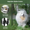 thumbnail image 1 of Outdoor Dog Kennel with Roof, Dog Kennel Outside with 2 Dog Bowls, Large Dog House Pen Dogs Run Enclosure with Secure Lock and Wateproof Sunproof Cover (4'L x 4'W x 4.6'H) Black, 1 of 7