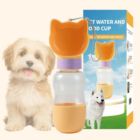 Outdoor Dog Water Bottle Dispenser - Leak Proof for Pets On The Go with Food Container Multifunctional Travel Dog Water Bottle