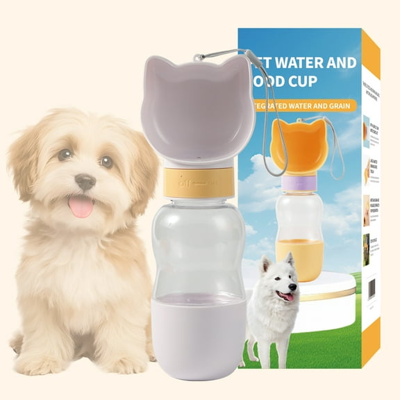 Outdoor Dog Water Bottle Dispenser - Leak Proof for Pets On The Go with Food Container Multifunctional Travel Dog Water Bottle