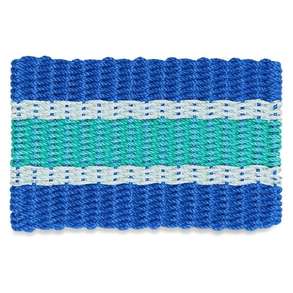 Outdoor Door Mat, Lobster Rope Doormat, All Weather Mats, Woven Door Mat from Nautical Rope, Front Door Welcome Mats, (Blue, Seafoam, Teal, 18 x 30)