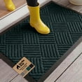 thumbnail image 1 of GORILLA GRIP Outside Doormat, WeatherMax Waterproof Indoor Outdoor Door Mat, 35x23 Green Diamond, 1 of 9