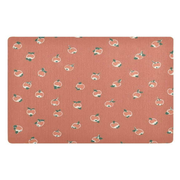 Outdoor Doormats with Non-Slip TPE Backing Apple Seamless Pattern - Heavy-Duty Bath Rug for Entryways Patios and Garages