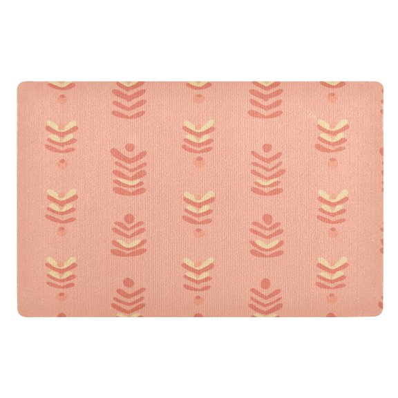 Outdoor Doormats with Non-Slip TPE Backing Chevron Flowers Pattern - Heavy-Duty Bath Rug for Entryways Patios and Garages