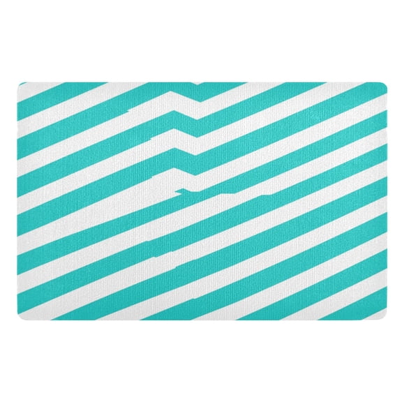 Outdoor Doormats with Non-Slip TPE Backing Chevron Stripes - Heavy-Duty Bath Rug for Entryways Patios and Garages