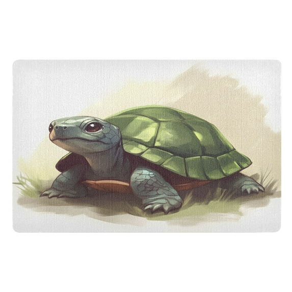 Outdoor Doormats with Non-Slip TPE Backing Child's Sketch Turtle - Heavy-Duty Bath Rug for Entryways Patios and Garages