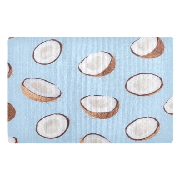 Outdoor Doormats with Non-Slip TPE Backing Coconut Slices - Heavy-Duty Bath Rug for Entryways Patios and Garages