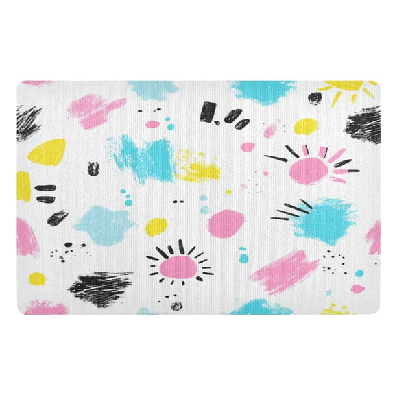 Outdoor Doormats with Non-Slip TPE Backing Colorful Paint Splatters - Heavy-Duty Bath Rug for Entryways Patios and Garages