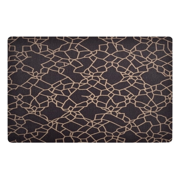 Outdoor Doormats with Non-Slip TPE Backing Dark Cracked Surface Pattern - Heavy-Duty Bath Rug for Entryways Patios and Garages