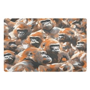Outdoor Doormats with Non-Slip TPE Backing Gorilla Pattern - Heavy-Duty Bath Rug for Entryways Patios and Garages